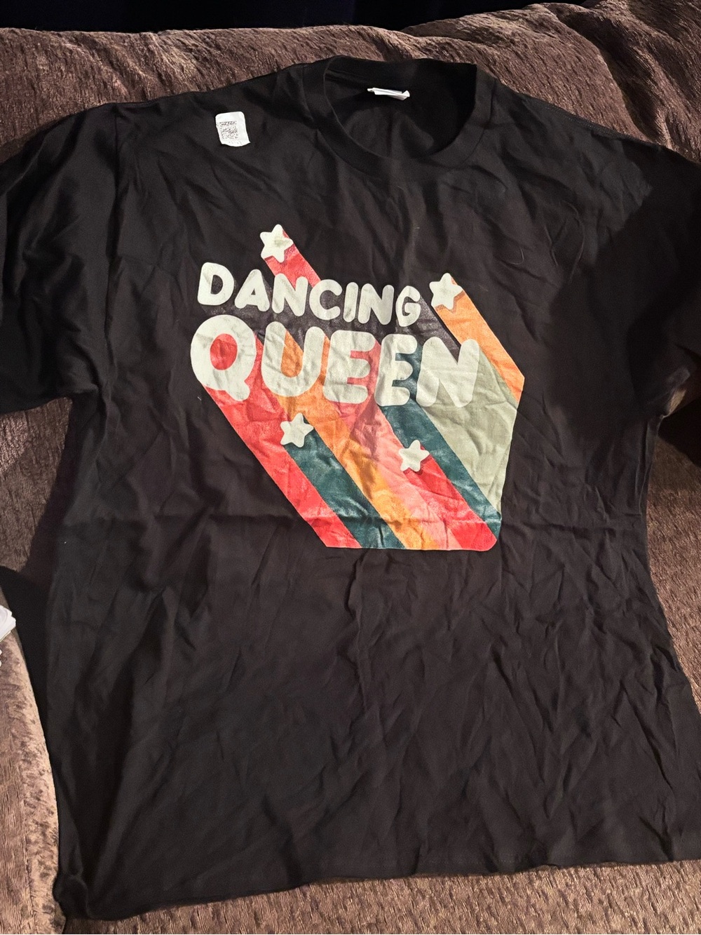 New! Black "Dancing Queen" Short Sleeve Graphic Tee